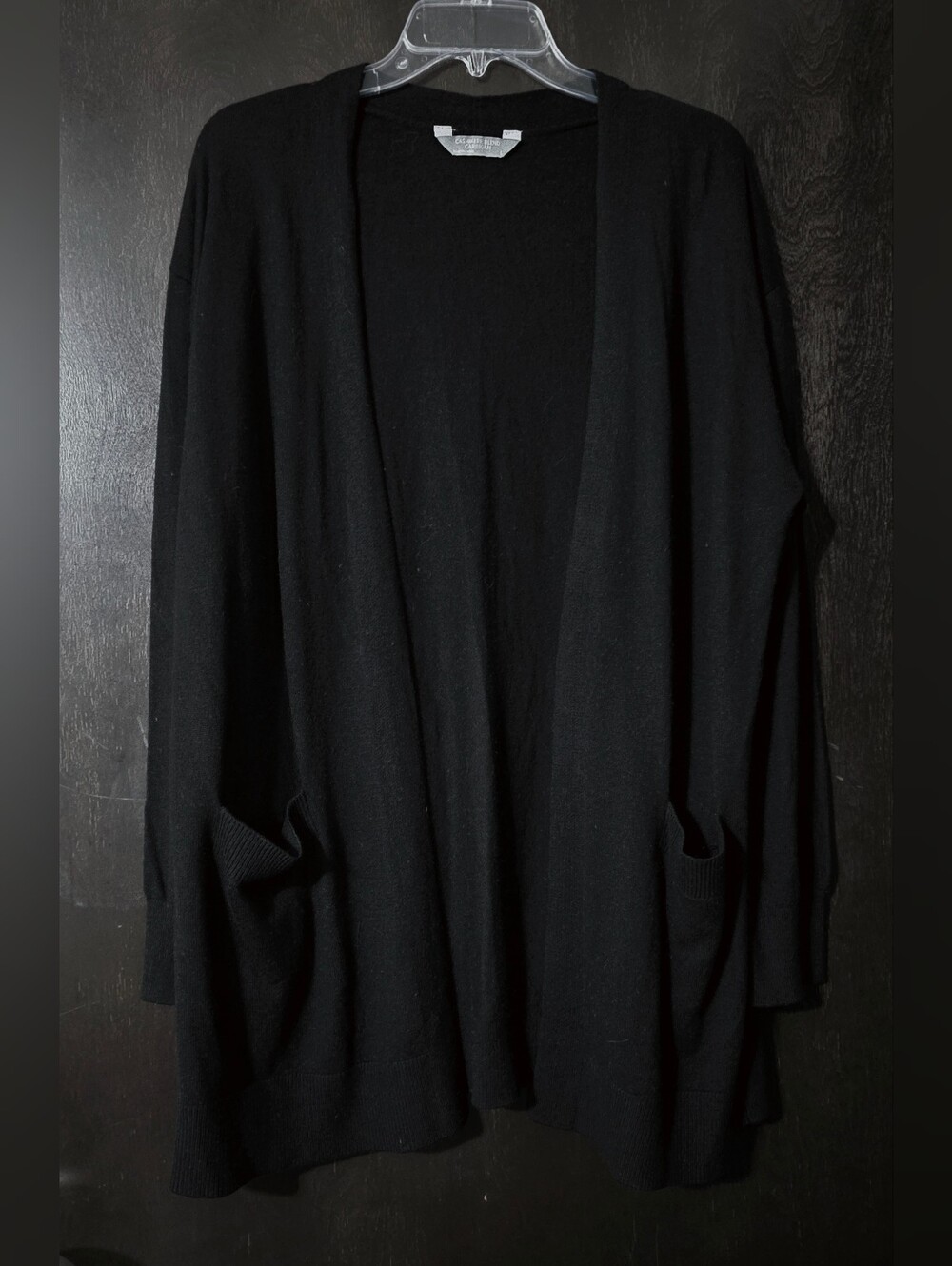 Member's Mark Open-Front Cardigan Sweater Cashmere Blend Pockets Size L